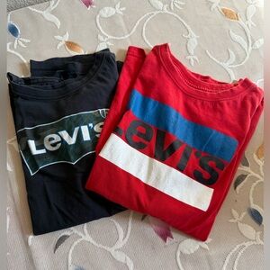 Levi's Kids Red and Black Long Sleeve Tees